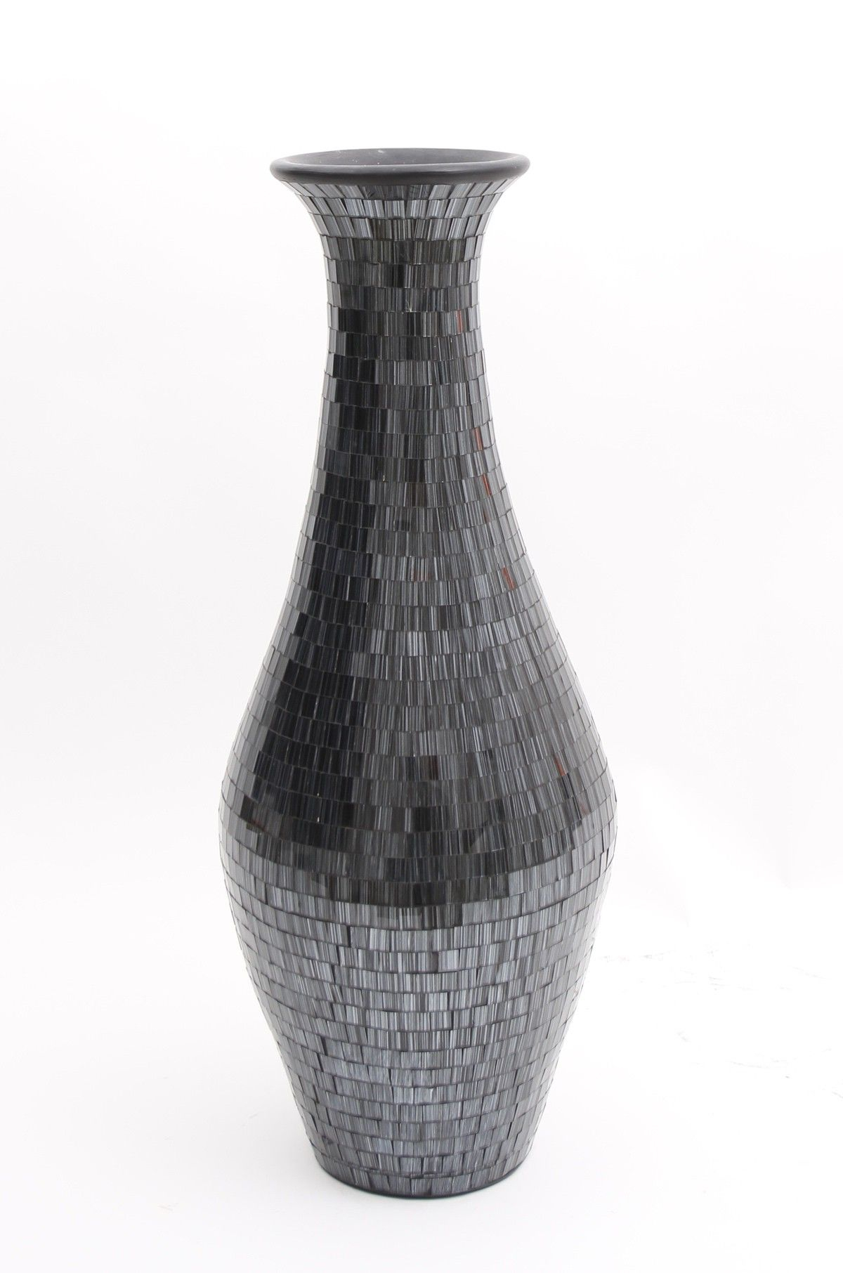 Tall Floor Vase With Glass Mosaic 80 Cm Ceramic Black with proportions 1200 X 1812