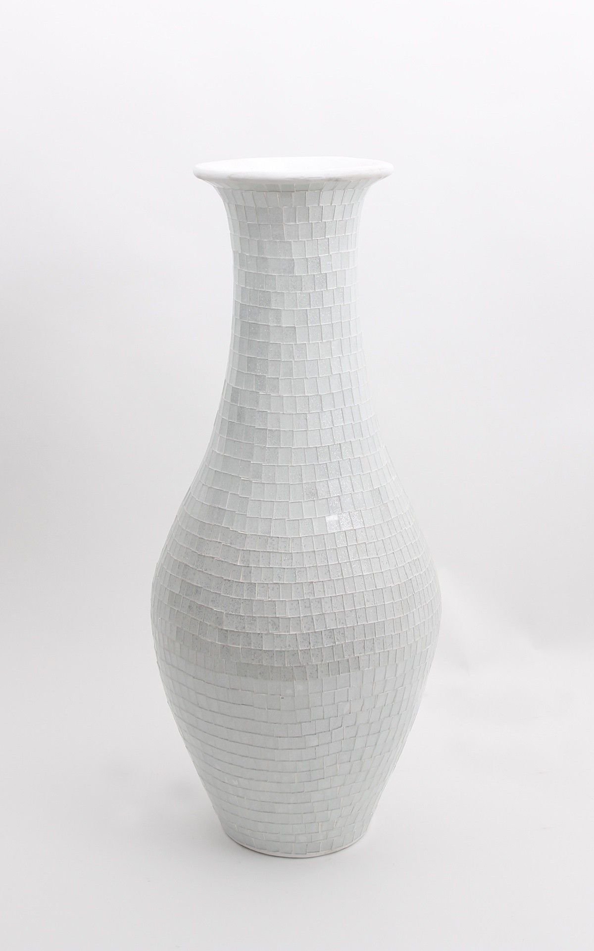 Tall Floor Vase With Glass Mosaic 80 Cm Ceramic White for size 1200 X 1921