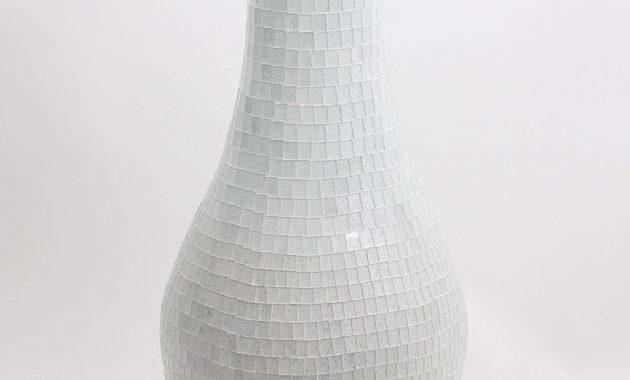 Tall Floor Vase With Glass Mosaic 80 Cm Ceramic White pertaining to size 1200 X 1921