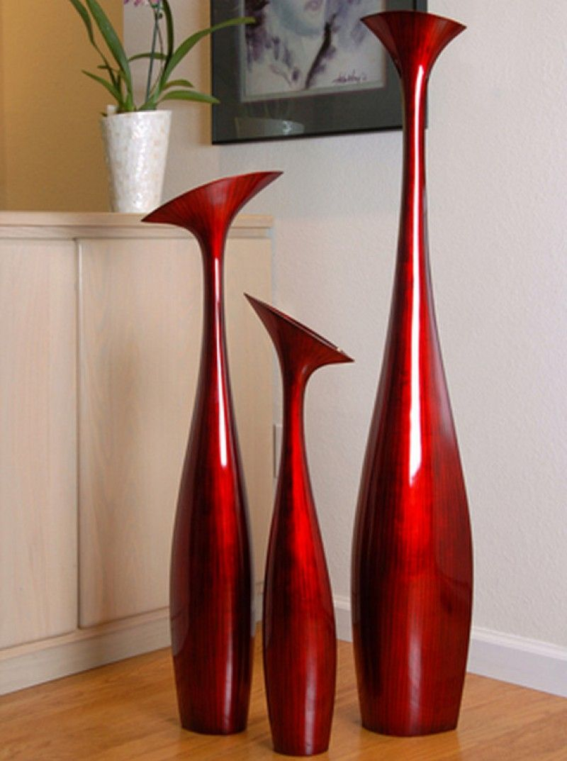 Tall Flower Vase Large In Red Black Hebi Arts Floor with sizing 800 X 1073