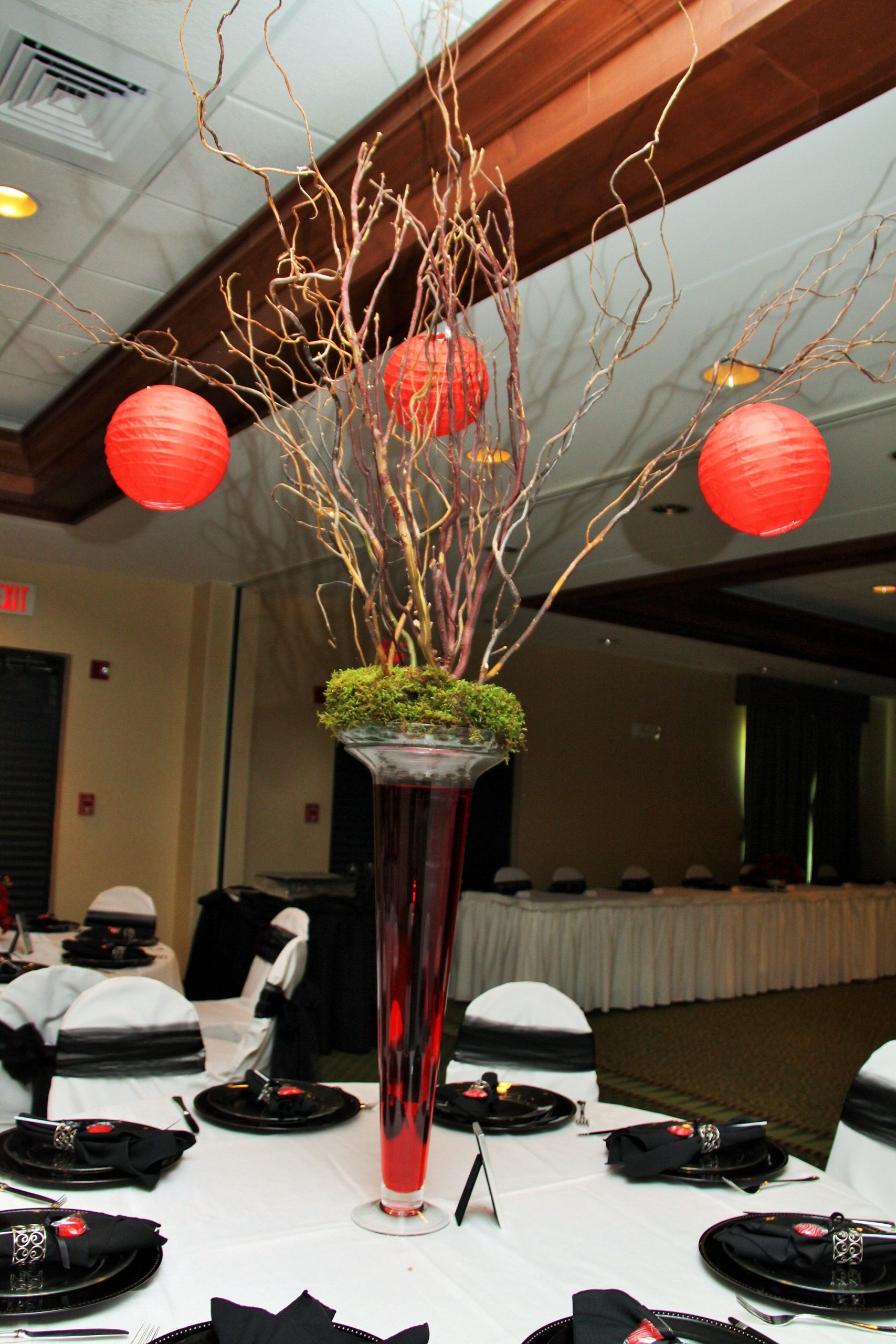 Tall Glass Vase Wedding Centerpiece With Manzanita Tree And intended for sizing 2304 X 3456