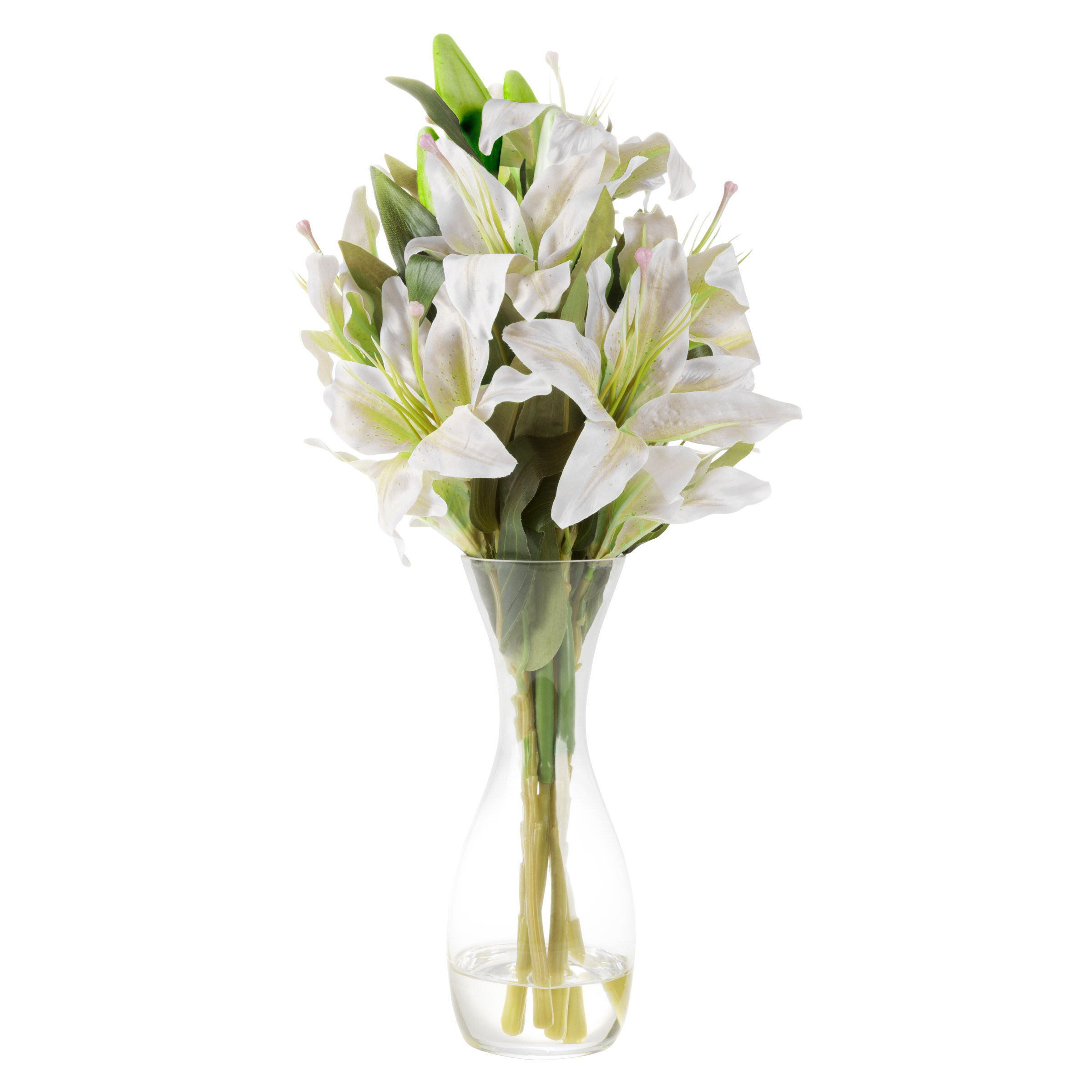 Tall Lily Floral Arrangement In Glass Vase regarding measurements 2400 X 2400