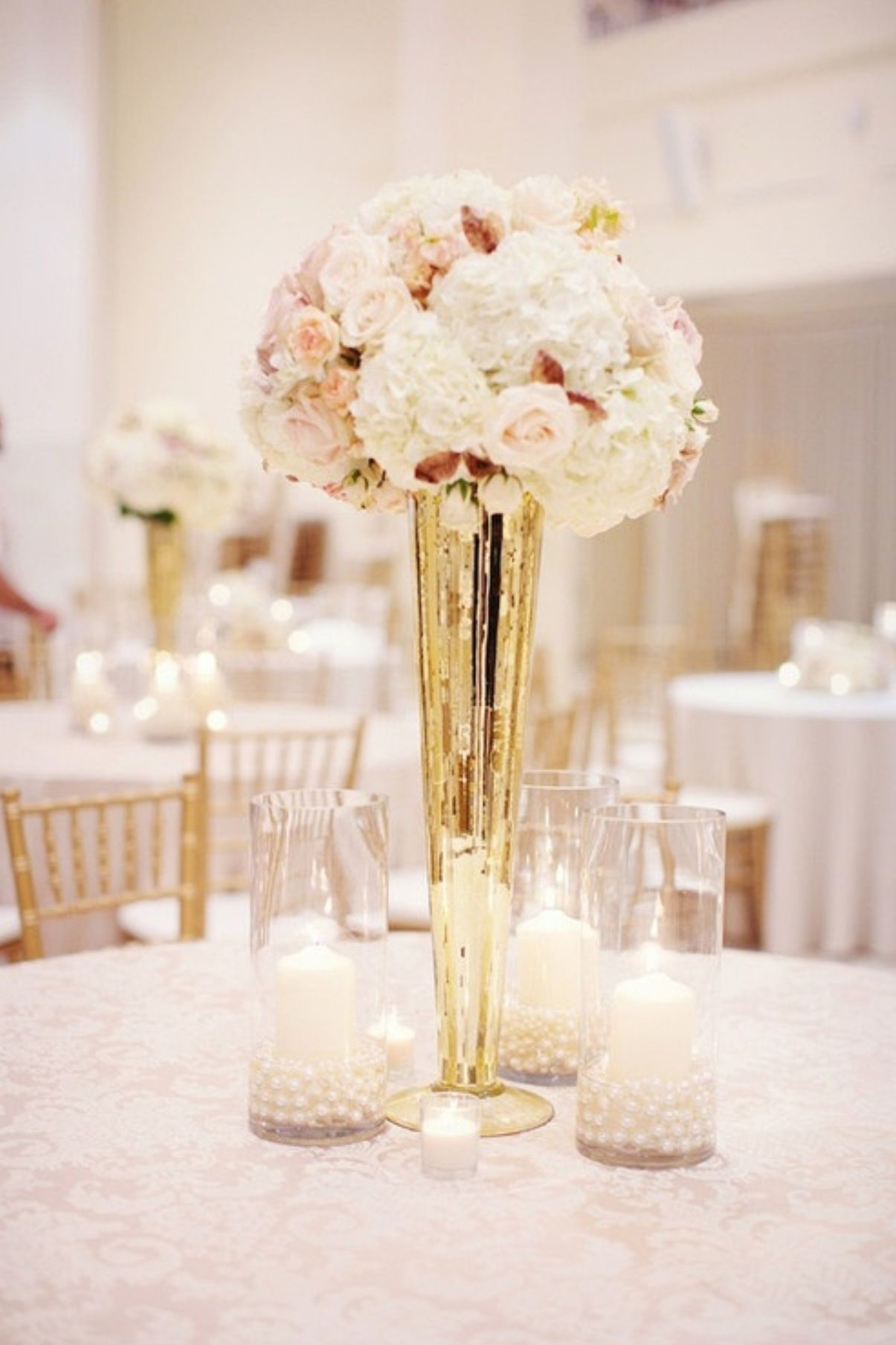 Tall Mercury Glass Centerpieces If Not Using Gold Table for measurements 1205 X 1809