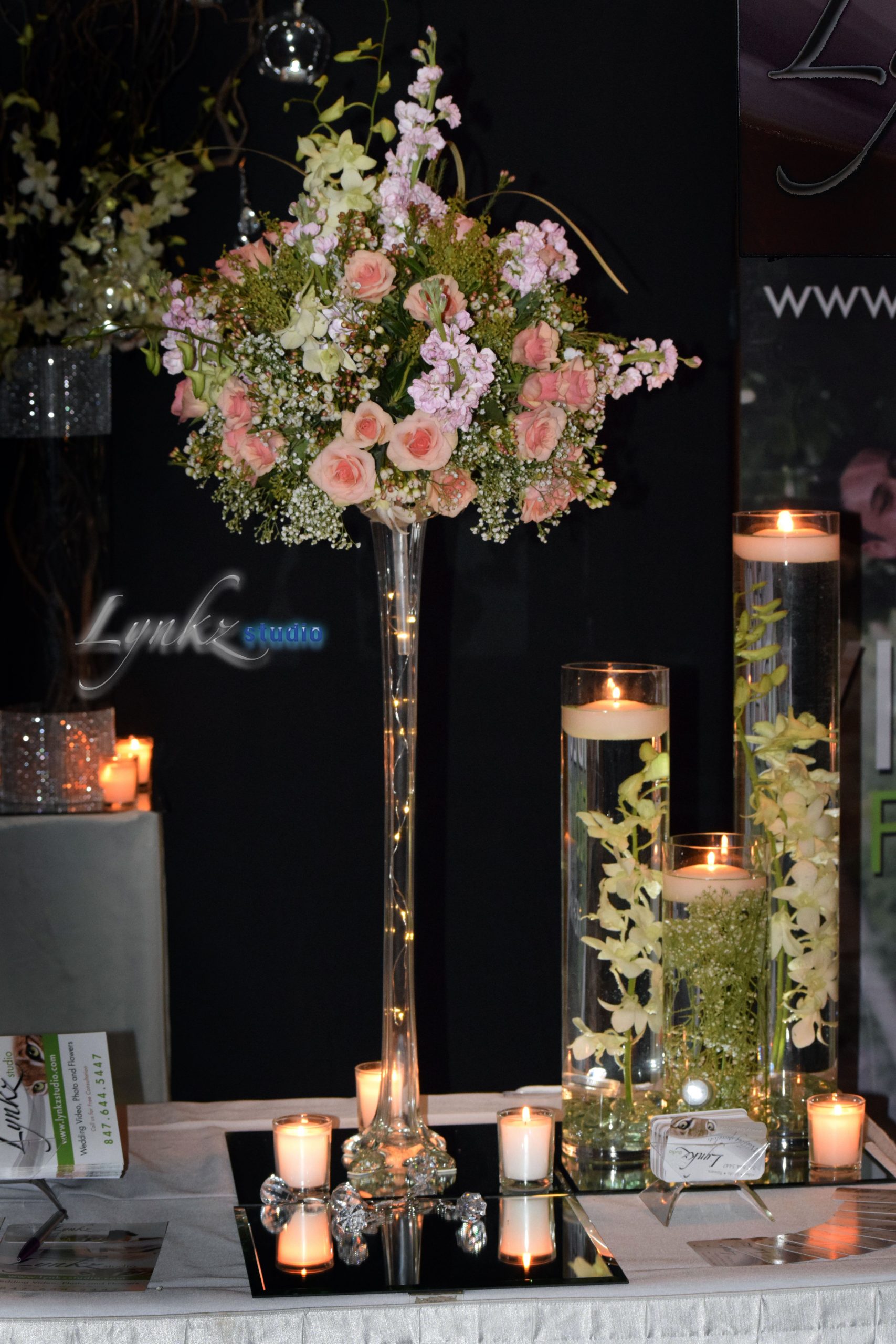 Tall Pink Centerpiece On Clear Eiffel Tower Vase Simple And for measurements 4000 X 6000