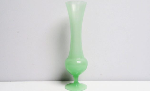 Tall Thin Green Opaline Art Glass Vase Jadeite Opaline with regard to proportions 3000 X 2250