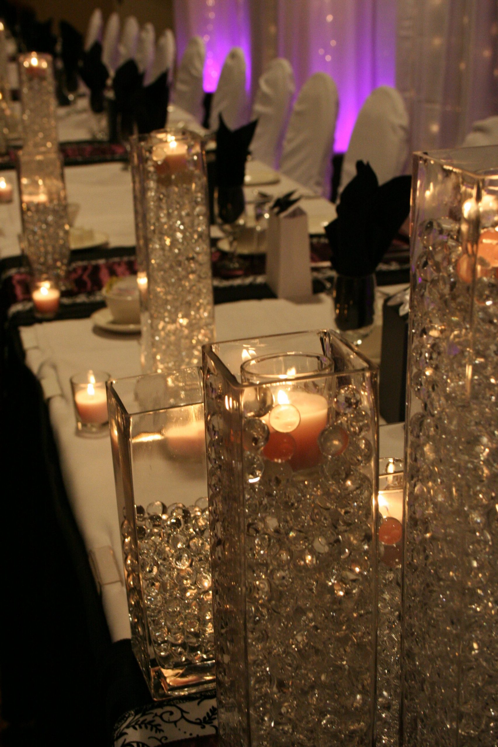 Tall Vases With Sparkle And A Candle In Them Cute And within measurements 2304 X 3456