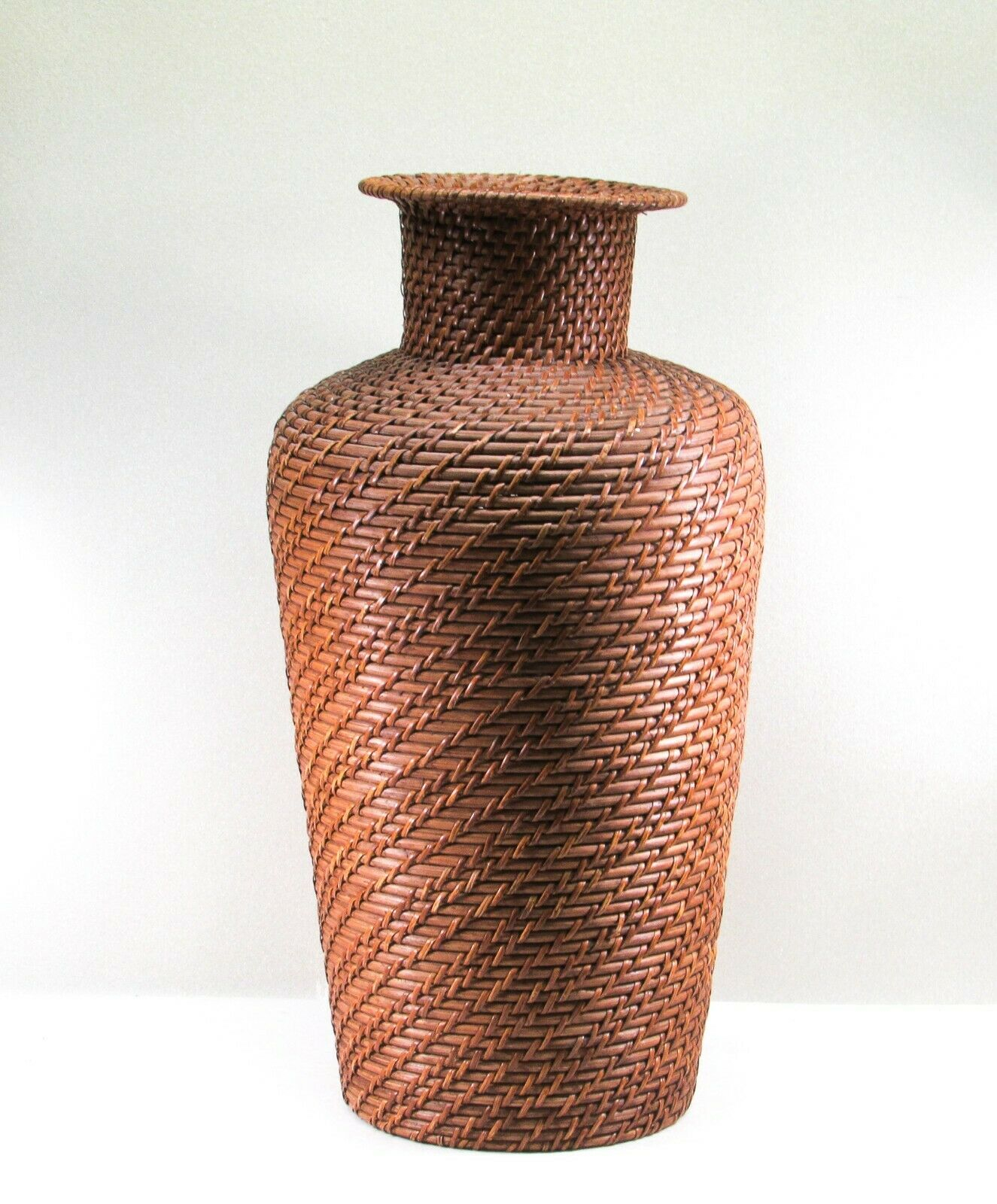 Tall Wicker Rattan Floor Vase Woven Brown Flower Vase for proportions 1325 X 1600