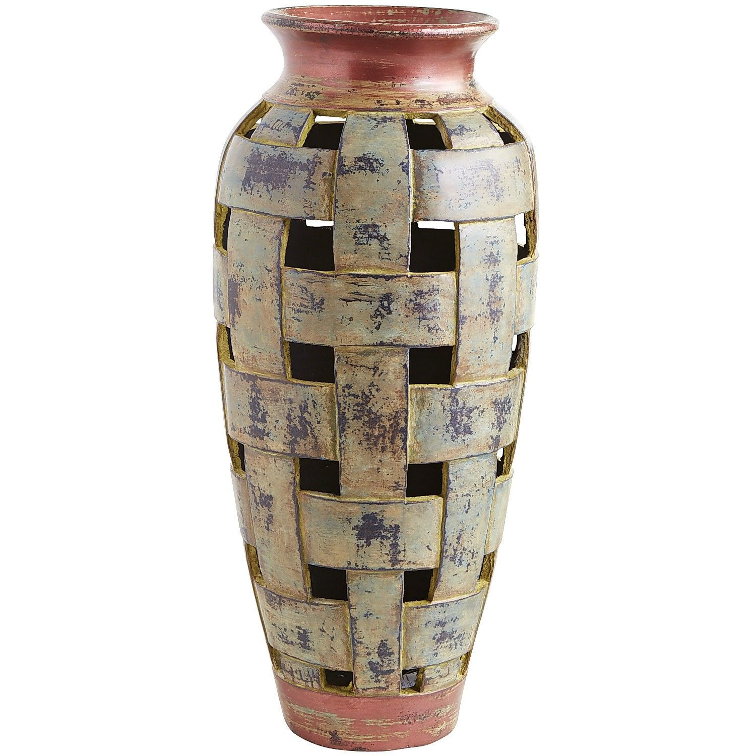 Terracotta Open Weave Floor Vase Vases Decor Vase intended for dimensions 1500 X 1500