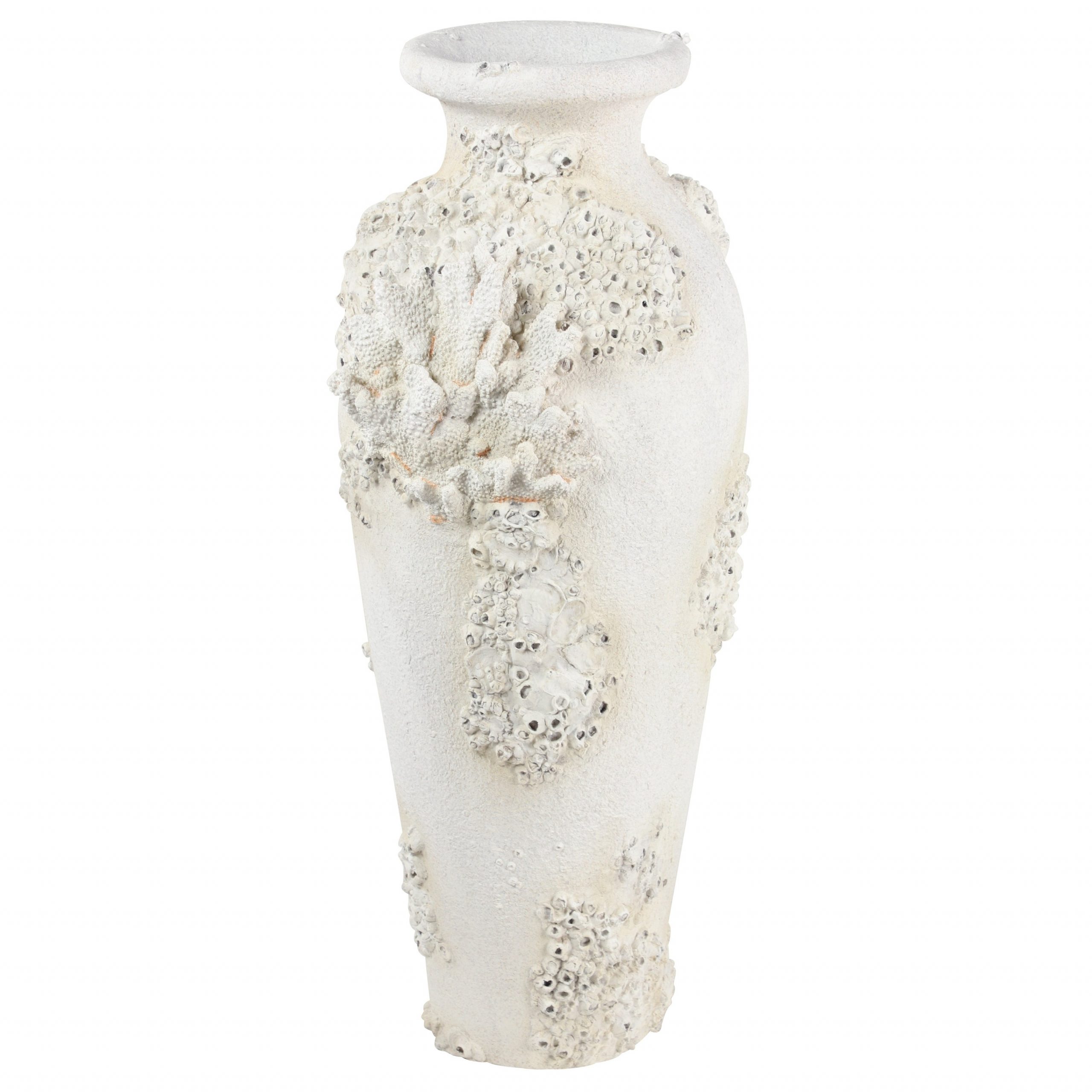 The Curated Nomad Barnacles Nautical Tall White Stone Floor Vase pertaining to size 3500 X 3500