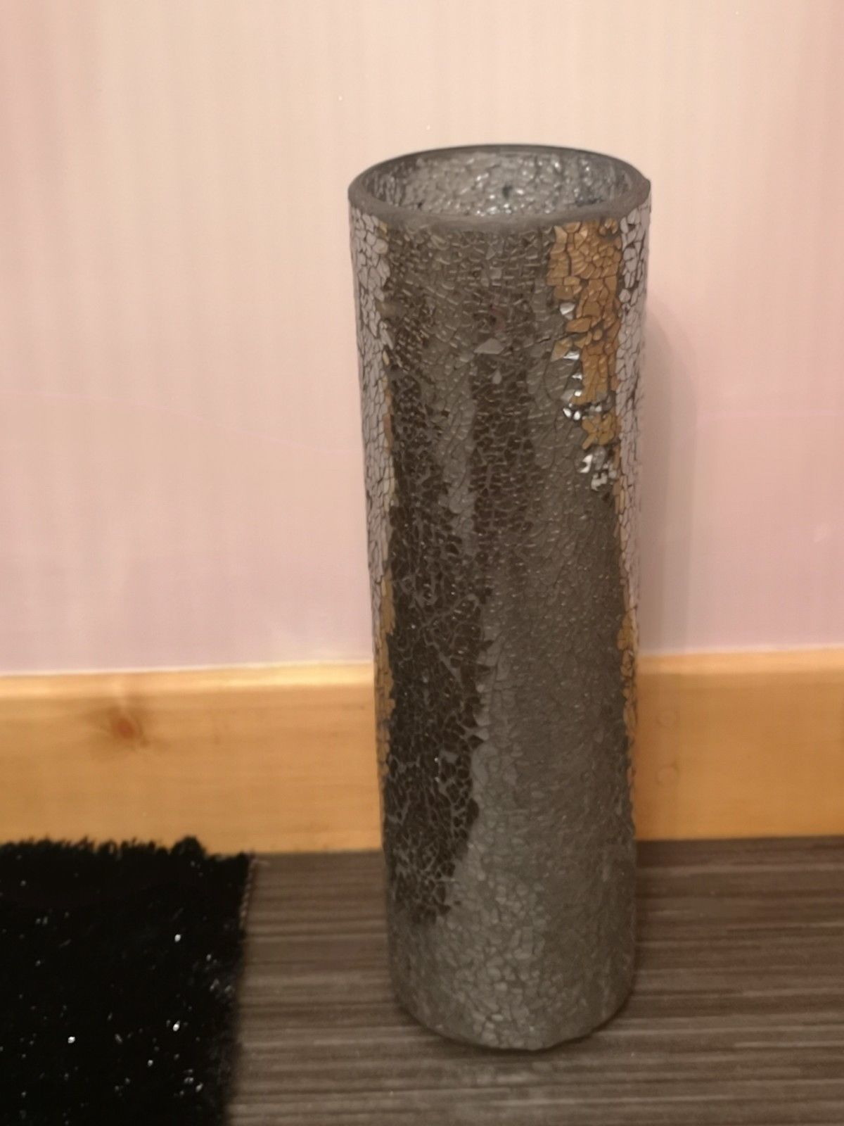 The Range Extra Large Dark Grey Glittery Mosiac Crackle Glaze Round Floor Vase inside measurements 1200 X 1600