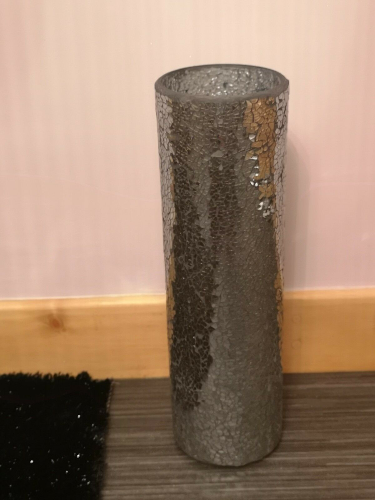 The Range Extra Large Dark Grey Glittery Mosiac Crackle Glaze Round Floor Vase with size 1200 X 1600