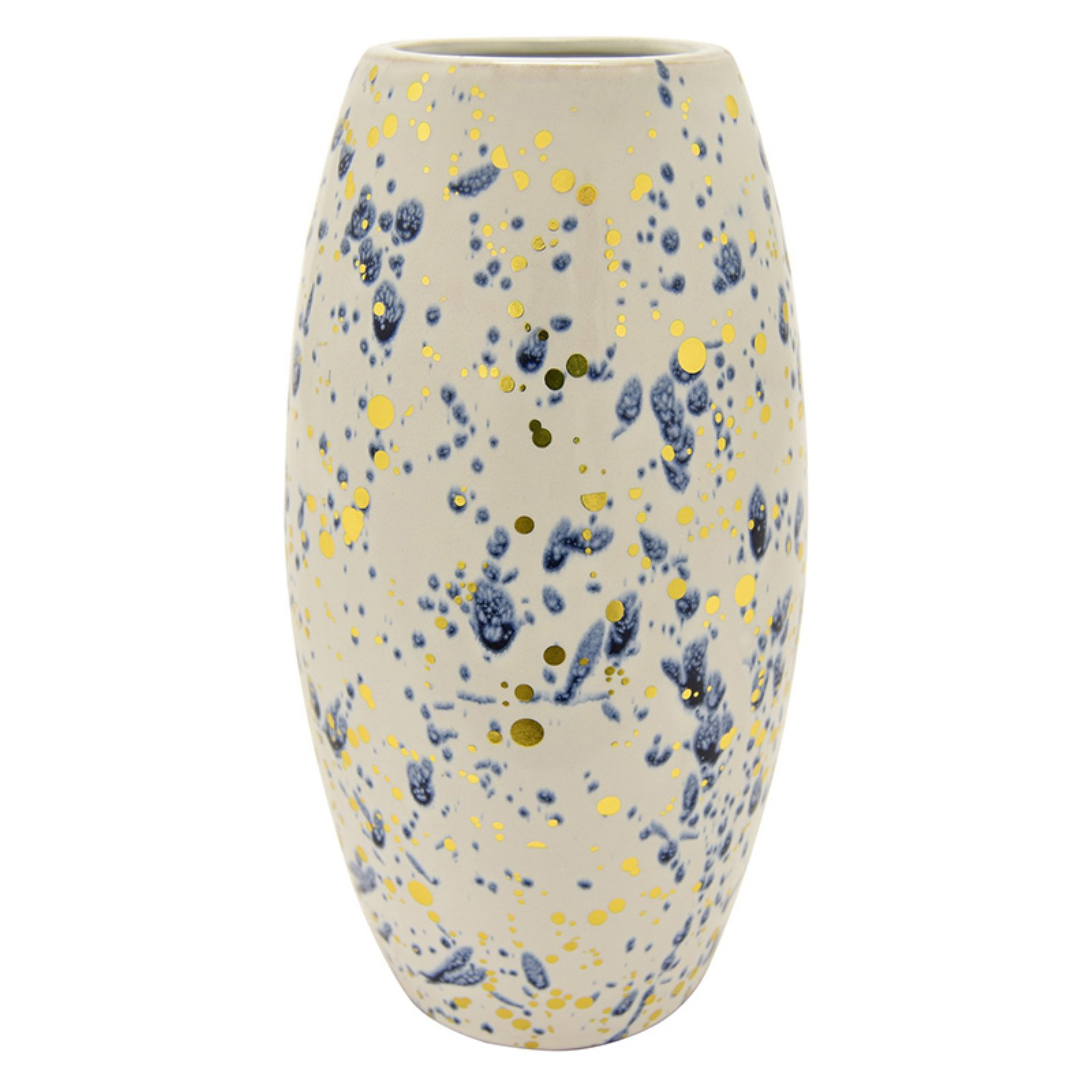 Three Hands Blue And Gold Speckled Cupped Ceramic Vase intended for dimensions 1600 X 1600