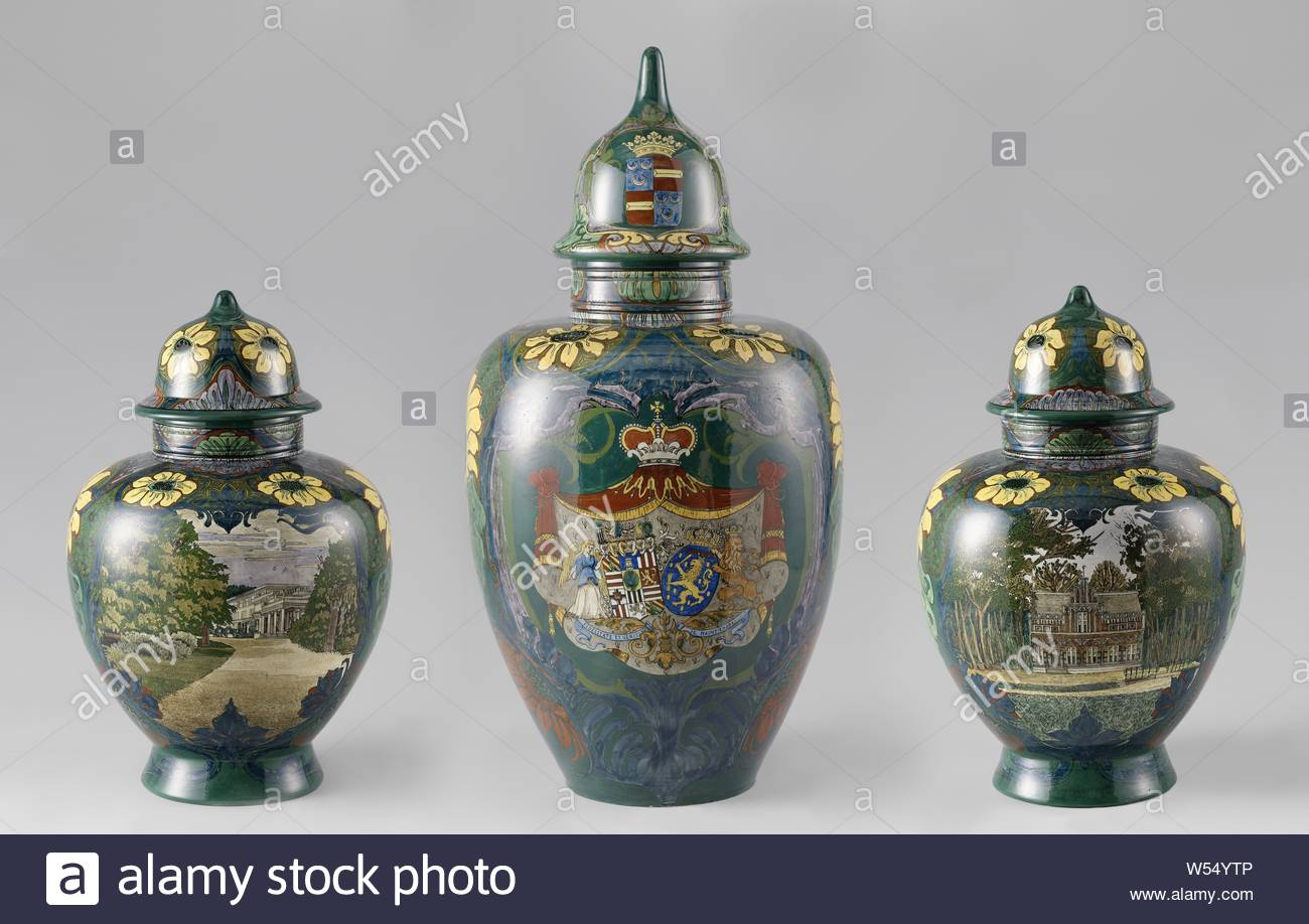 Three Vases With Lids Of Earthenware Group Of Three Vases regarding dimensions 1300 X 918