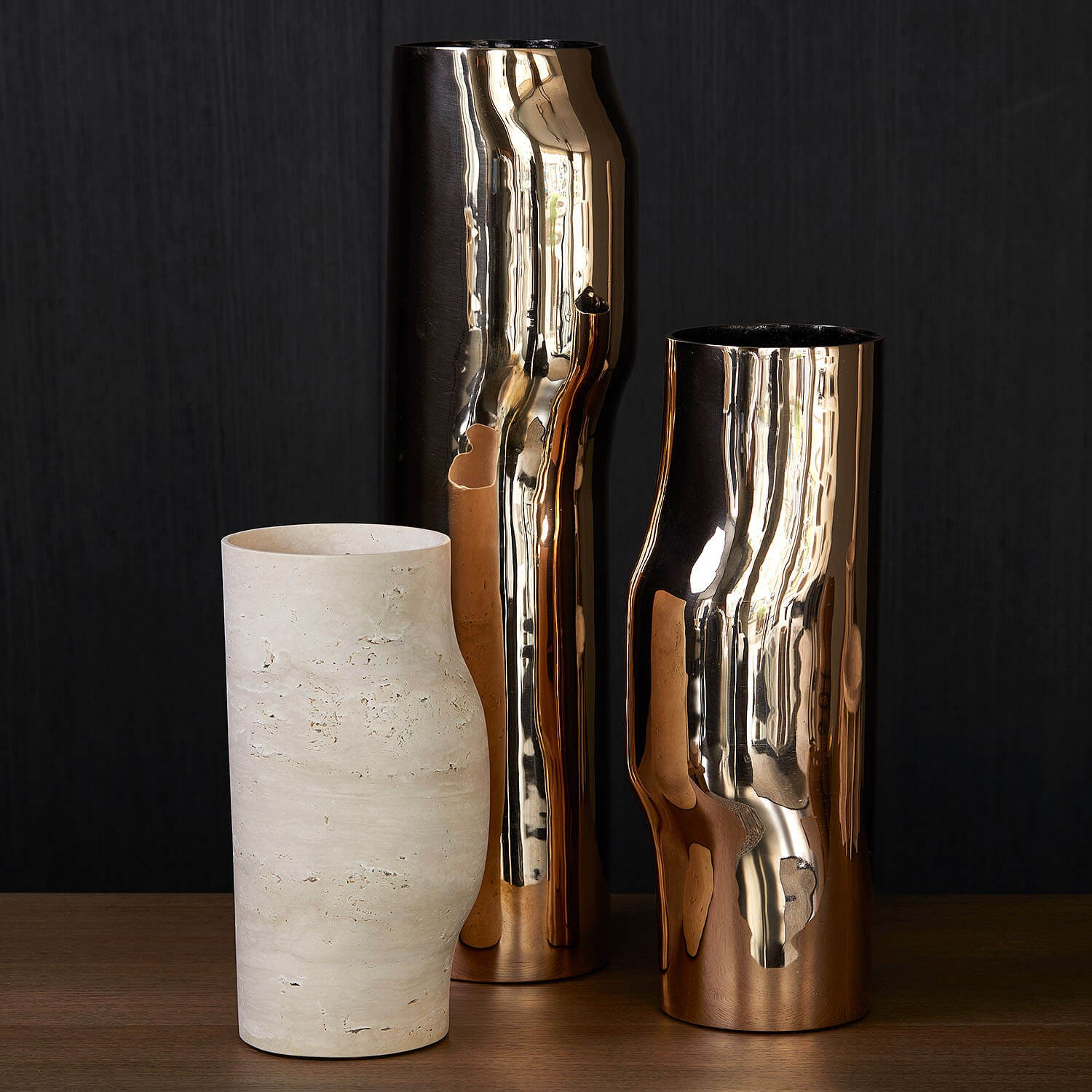 Travertine Bos Vases Kooku with proportions 1500 X 1500