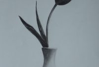 Tulip In A Vase Still Life Sketch Original Art Graphite regarding measurements 1929 X 2673