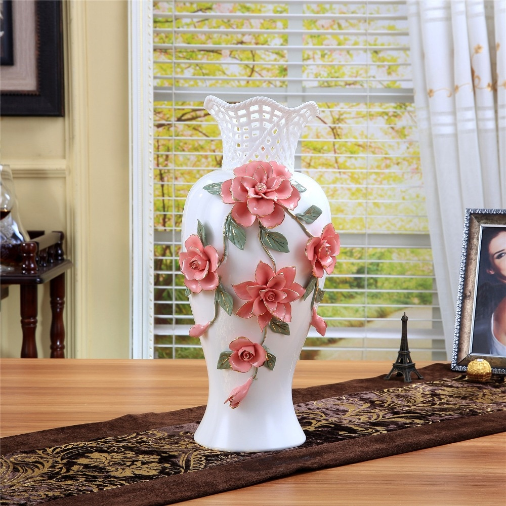 Us 14924 Ceramic Big White Modern Flowers Vase Home Decor Large Floor Vases For Wedding Decoration Ceramic Handicraft Porcelain Figurinesmodern pertaining to dimensions 1000 X 1000