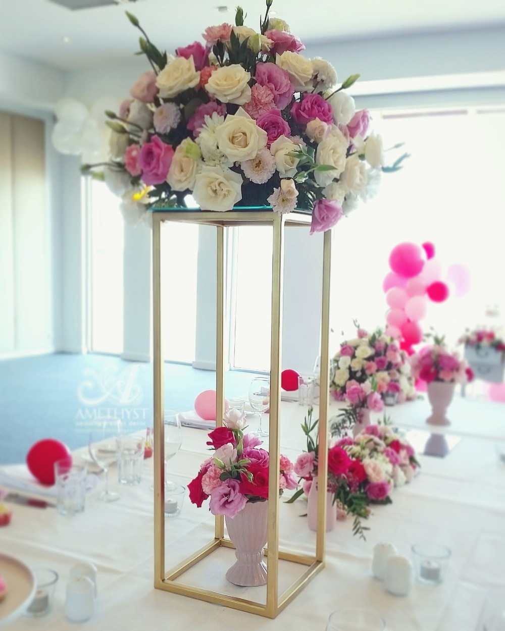 Us 2400 Wedding Pillars Metal Gold Color Flower Vase Table Centerpiece Wedding Decoration 10pcslot Free Shippingparty Diy Decorations inside sizing 1000 X 1250