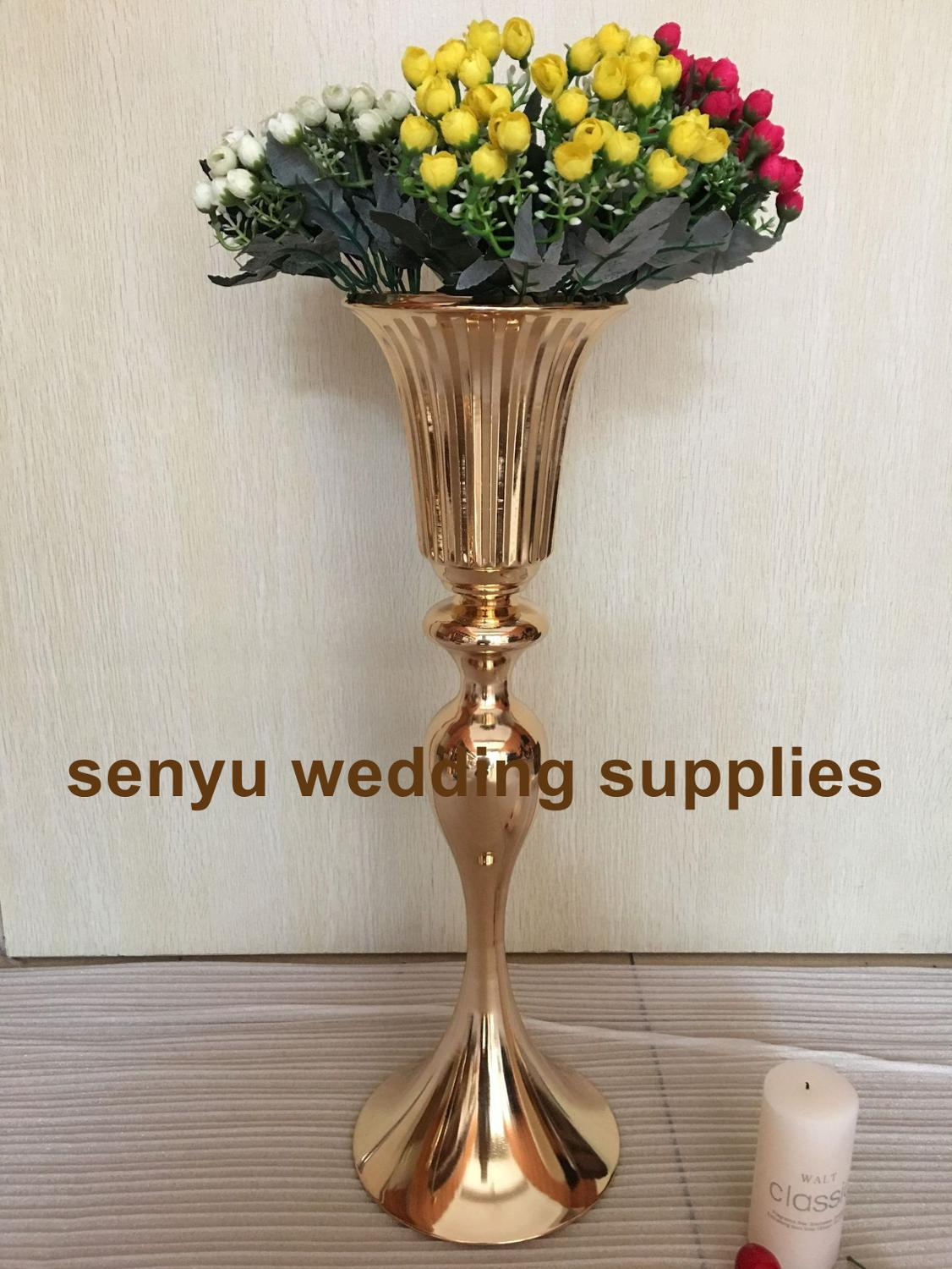 Us 2800 50cm Tall Metal Flower Vase Large Trumpet Vase For Wedding Decoration Table Centerpiece Party Decor Wedding Supplies Senyu0388party Diy throughout proportions 1126 X 1500