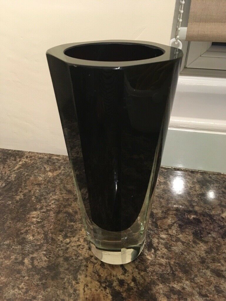 Vase Black And Clear Glass From Debenhams In Exeter Devon Gumtree throughout proportions 768 X 1024