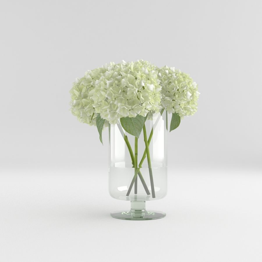 Vase En Verre Fleurs Hydragea Modle 3d 19 Obj Fbx inside measurements 900 X 900