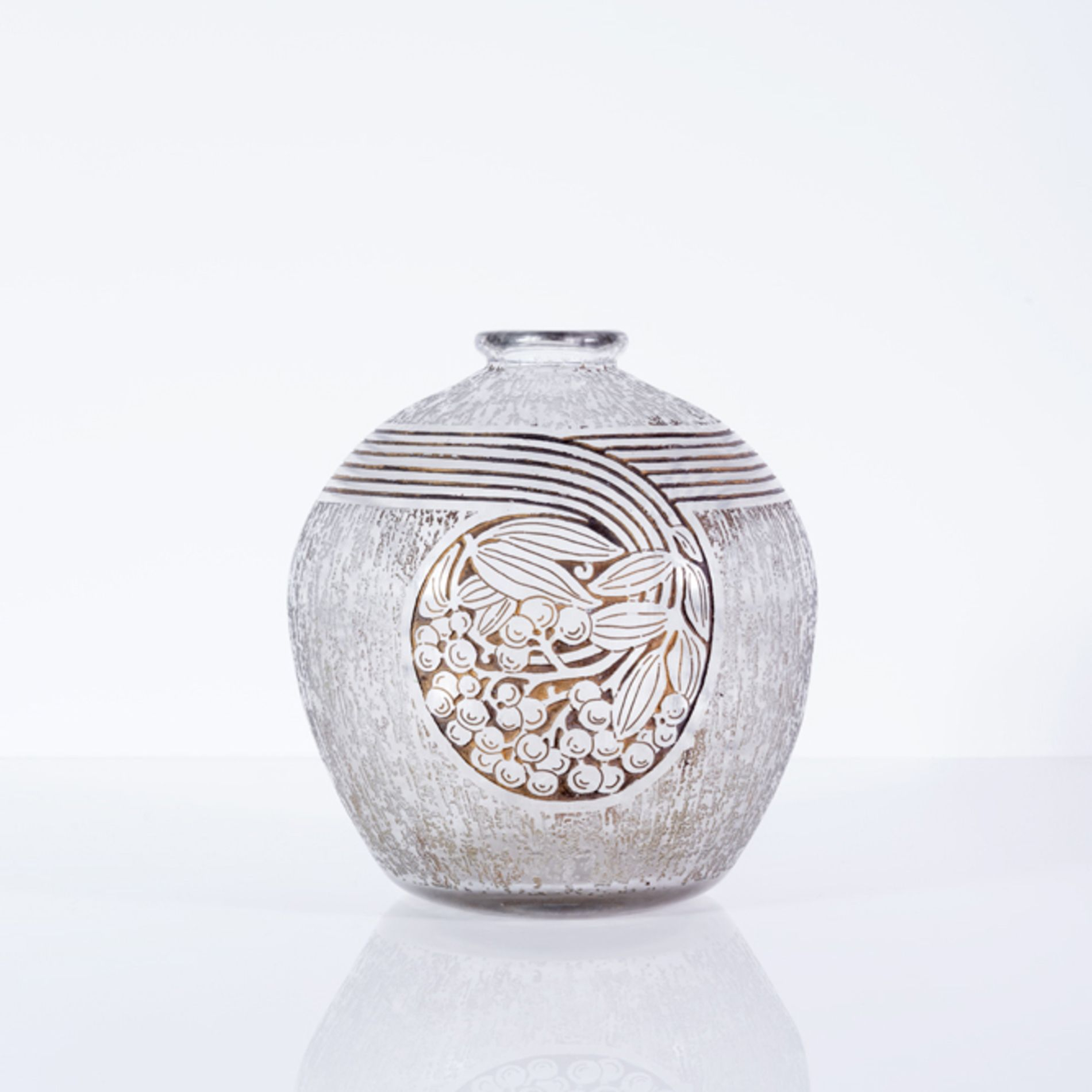 Vase En Verre Paillet Dcor Grav Lacide Et Patin Or regarding sizing 1900 X 1900