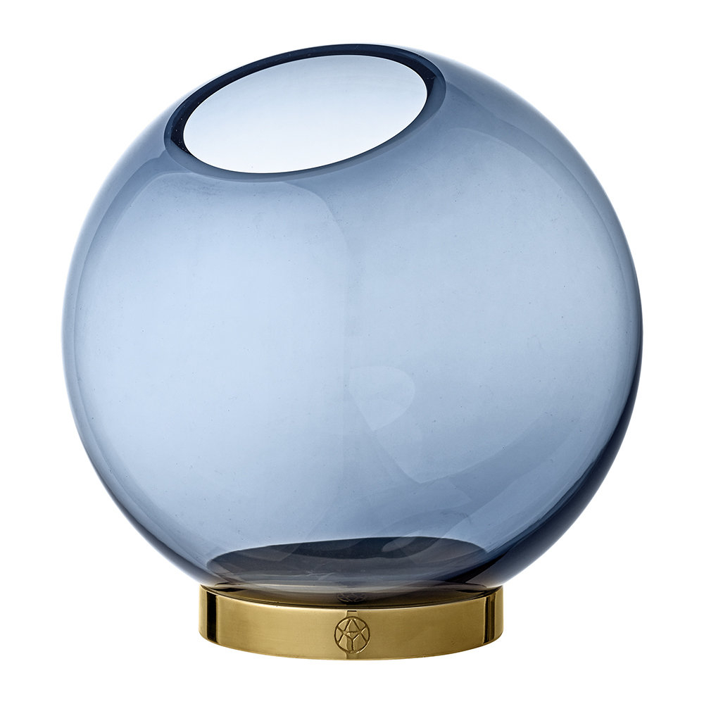 Vase Globe Bleu Marine Et Or Moyen in measurements 1000 X 1000