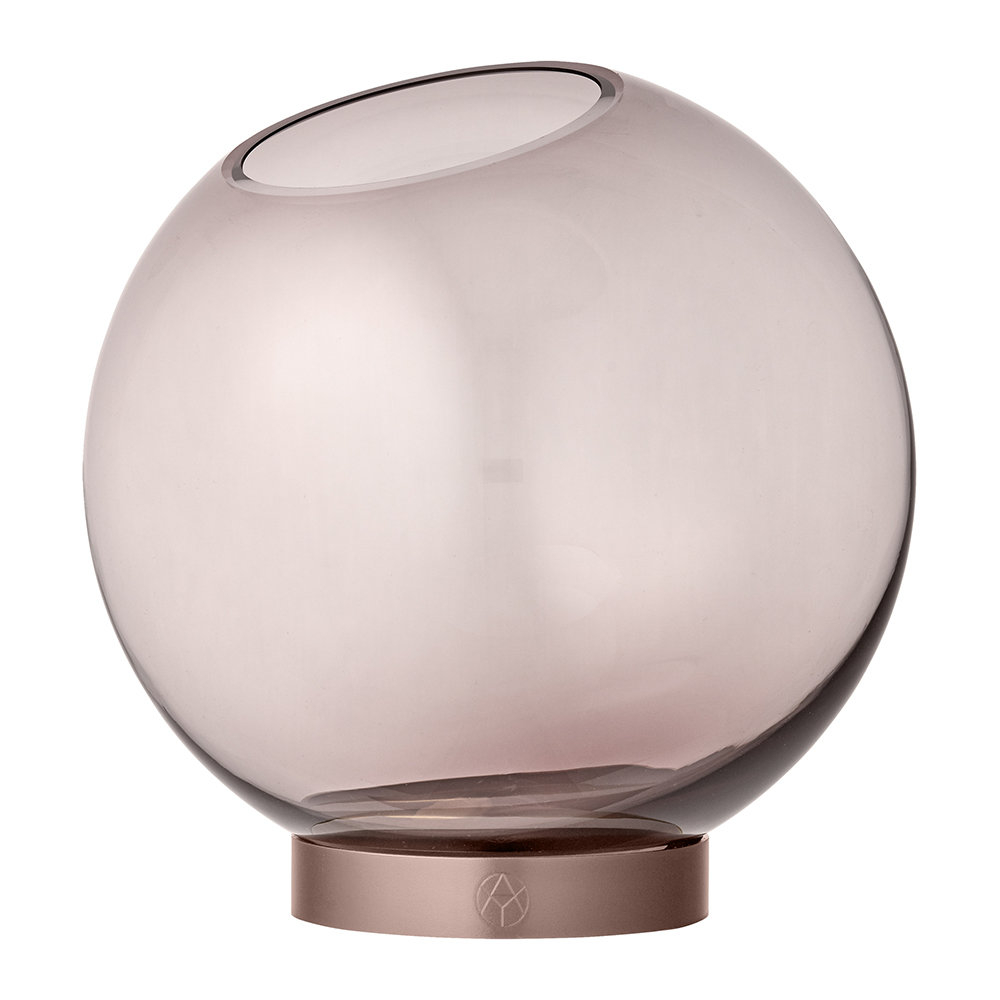 Vase Globe Moyen Verre Rose Et Or Rose for measurements 1000 X 1000