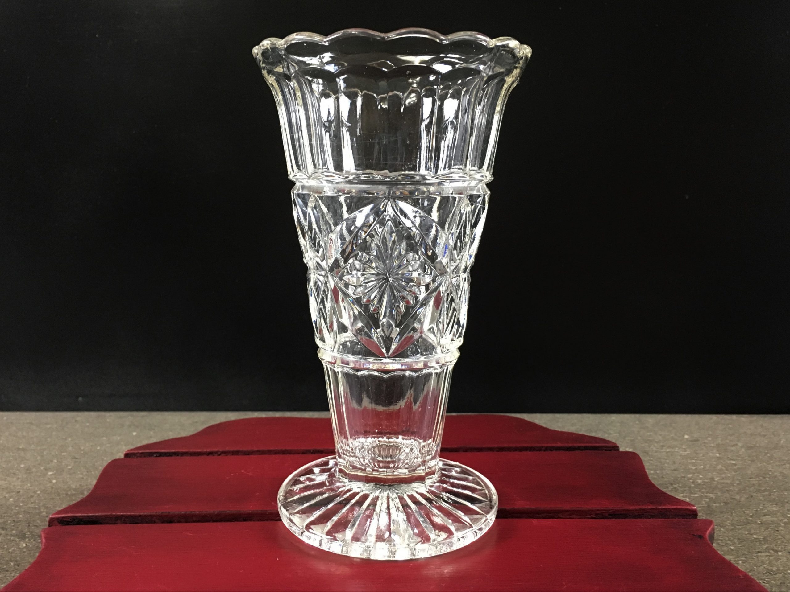 Vintage Australian Glass Vase Crown Crystal Glass Co regarding proportions 3000 X 2250