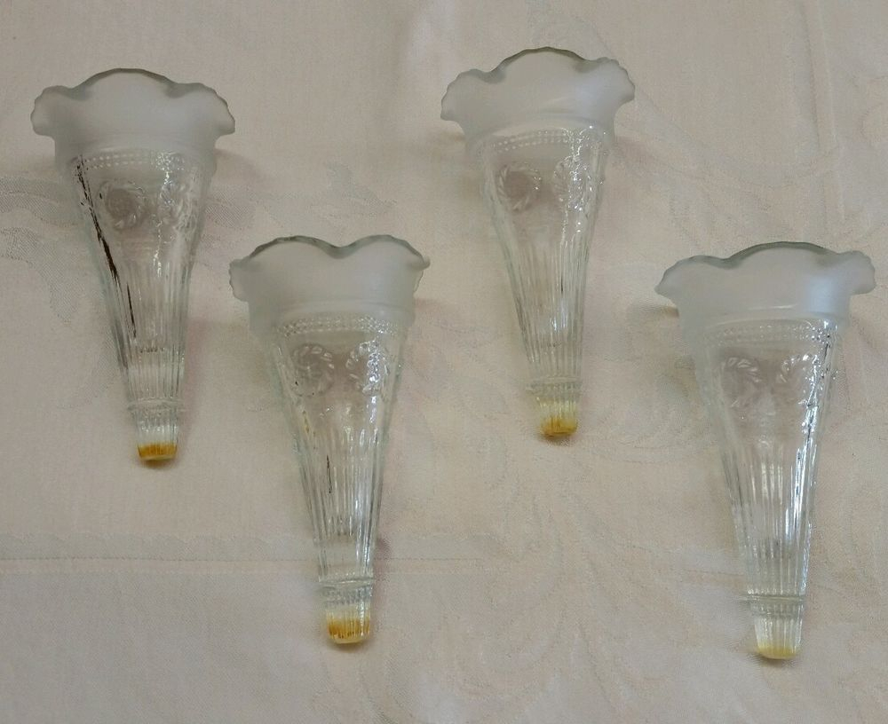 Vintage Auto Hearse Car Glass Flower Bud Vases Set Of 4 Lot with sizing 1000 X 816