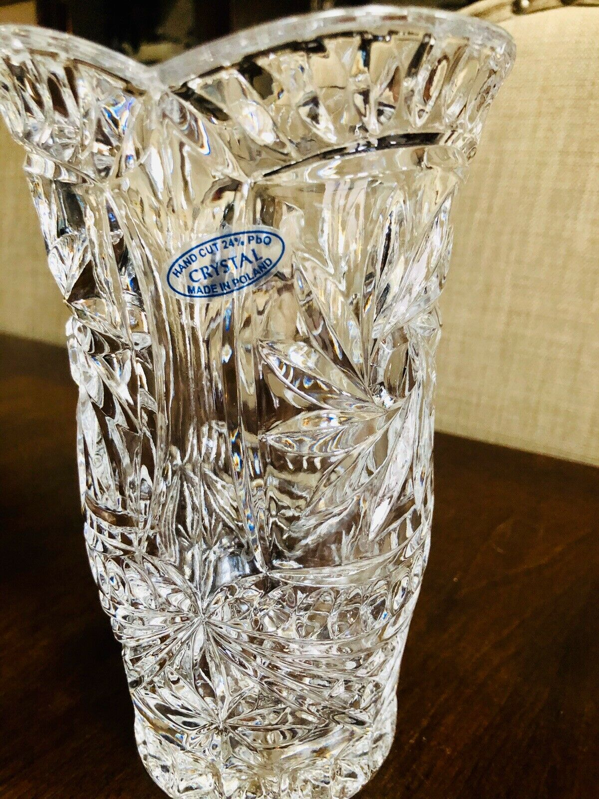 Vintage Cut Flower Vase Made In Poland 24 Lead Crystal Crystal Clear regarding size 1200 X 1600