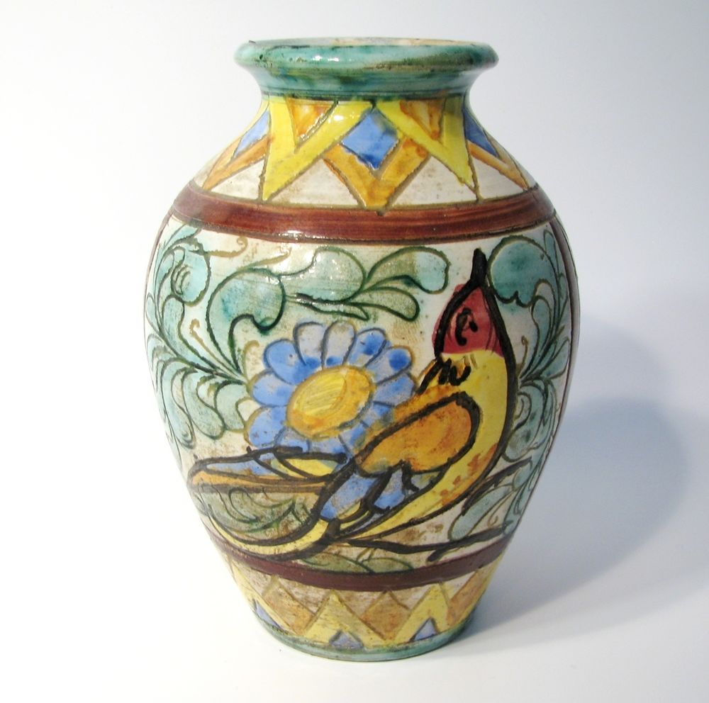 Vintage Italian Ceramic Hand Painted Vase Made In Italy with regard to dimensions 1000 X 992