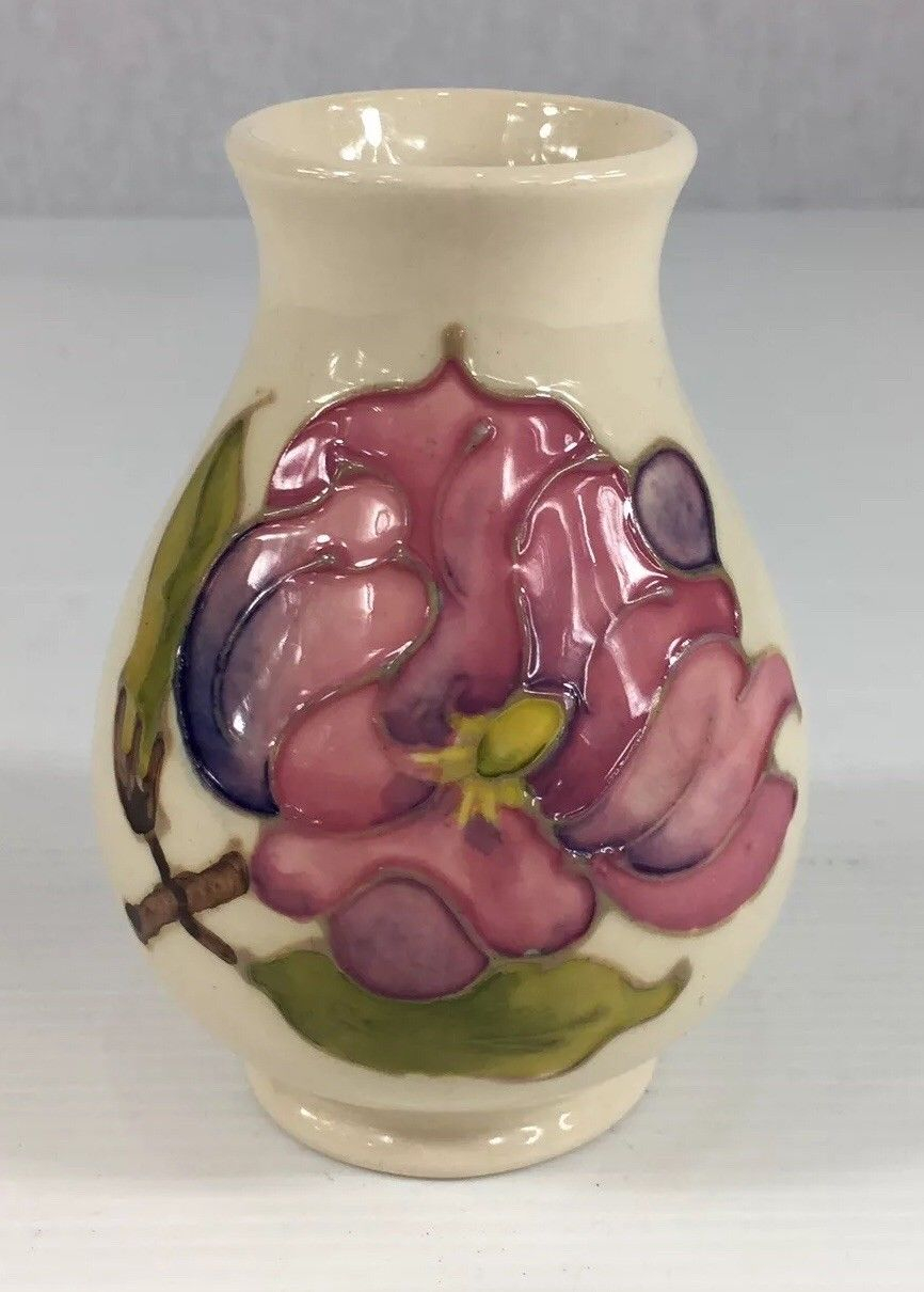 Vintage Moorcroft Magnolia Flowers Pattern White Bud Vase 10cm In Height Wheeler Antiques within dimensions 866 X 1210