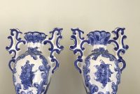 Vintage Portuguese Blue And White Urn Ceramic Vases A Pair with regard to sizing 1140 X 1520