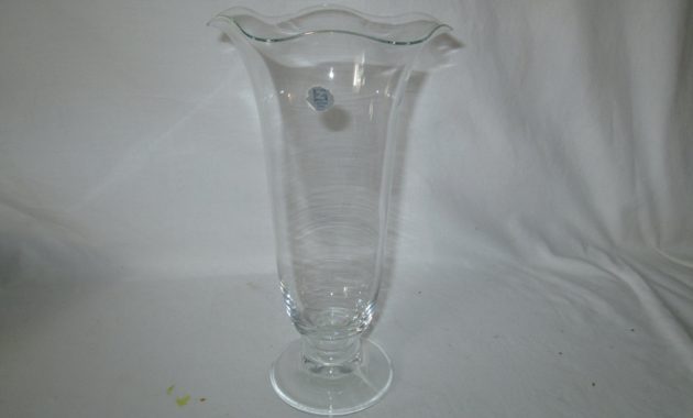 Vintage Zwiesel Germany Large Glass Flower Vase Bud Vase Ruffled Rim Original Label Perfect For Spring Flowers in sizing 1500 X 1125