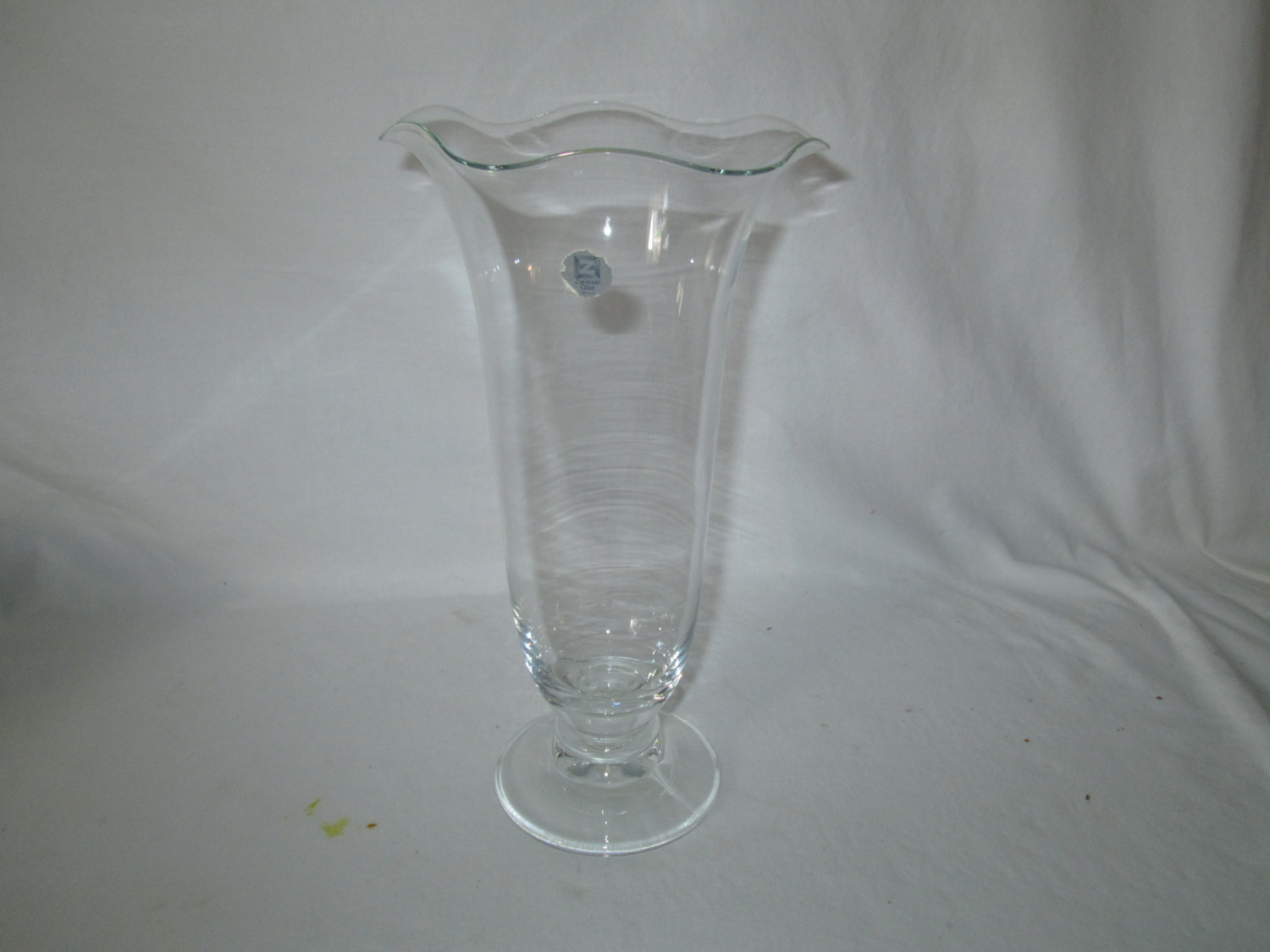 Vintage Zwiesel Germany Large Glass Flower Vase Bud Vase Ruffled Rim Original Label Perfect For Spring Flowers in sizing 1500 X 1125