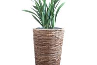 Vintiquewise Wicker Banana Rope Tall Floor Planter With Metal Pot Large throughout dimensions 1000 X 1000