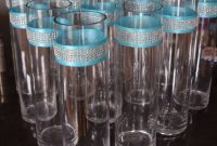 Wedding Centerpieces Rhinestone Crystal Aqua Ribbon Cylinder regarding proportions 952 X 1000