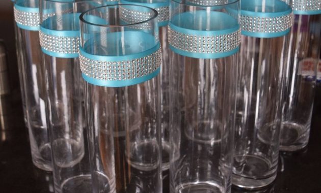 Wedding Centerpieces Rhinestone Crystal Aqua Ribbon Cylinder regarding proportions 952 X 1000