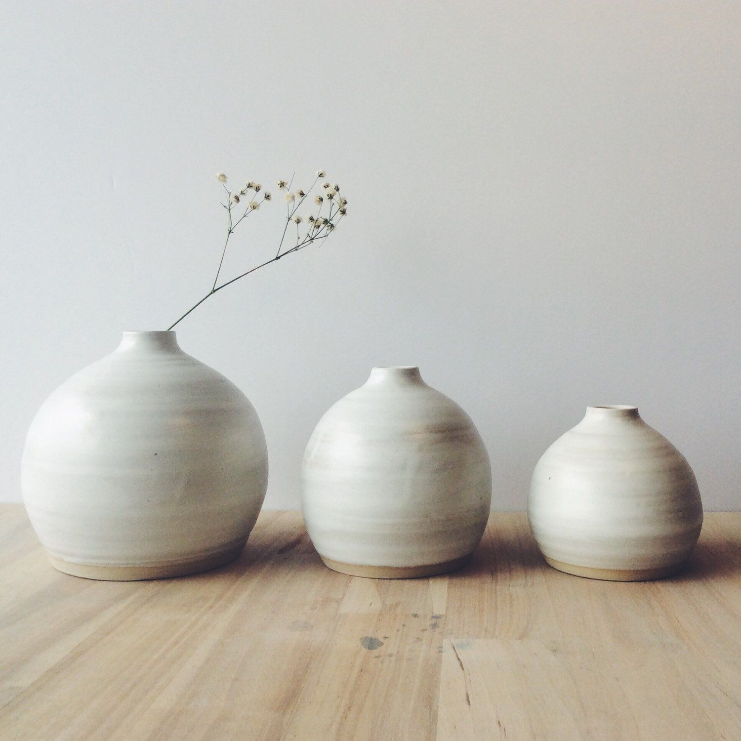 Wheel Thrown Three White Stoneware Small Bud Vases Studio within sizing 1500 X 1500