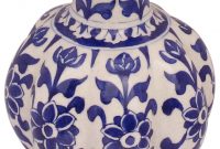 Wholesale Ceramic White Blue 7 Flower Vase In Bulk Hand in size 853 X 1200