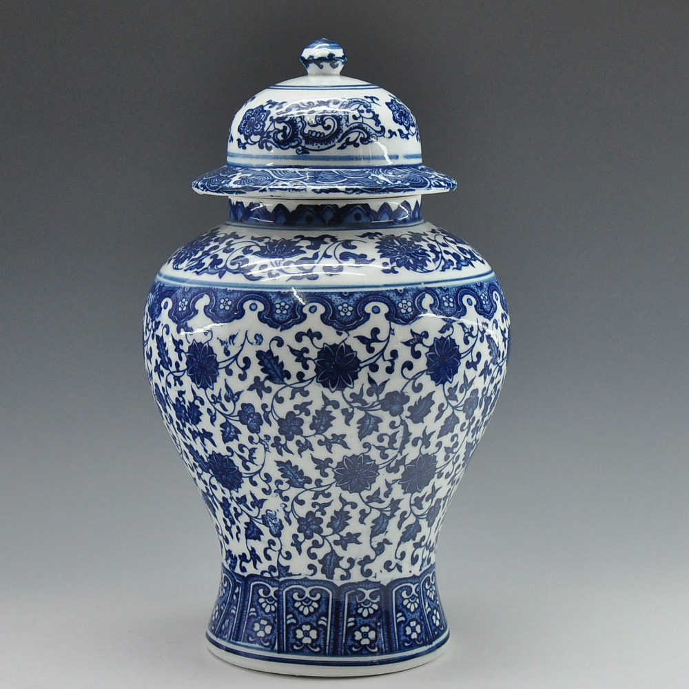 Wholesale Free Shipping Chinese Antique Qing Qianlong Mark Blue And White Ceramic Porcelain Vase Ginger Jar throughout proportions 1000 X 1000