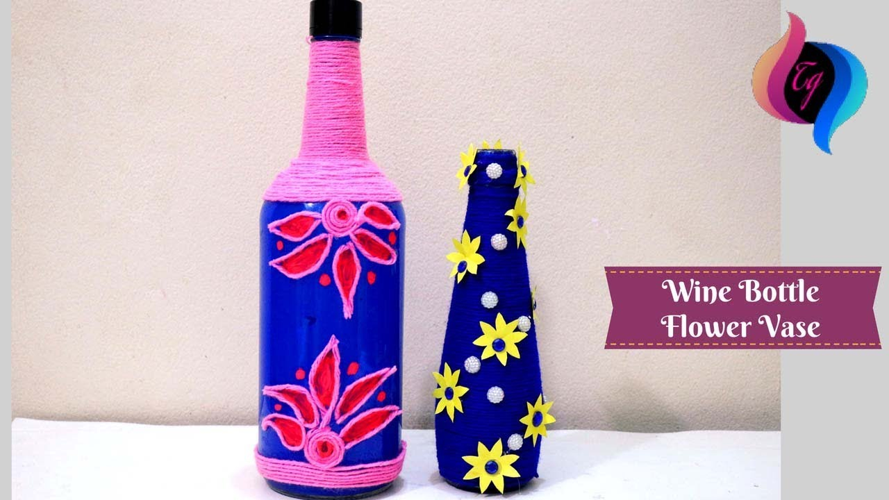 Wine Bottle Flower Vase Wine Bottle Vase Diy Empty Wine Bottle Decoration Ideas pertaining to size 1280 X 720