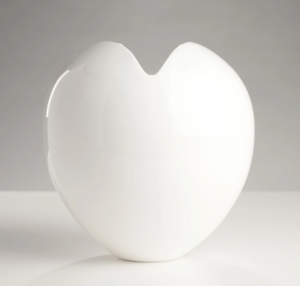 white love heart vase
